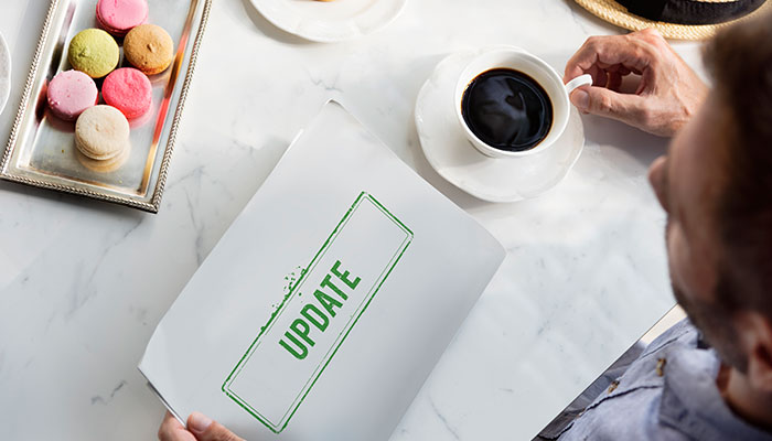 Paper that says update